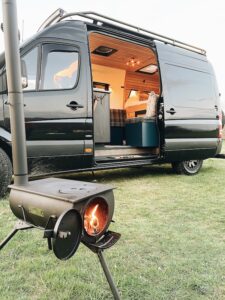 Black Mercedes Sprinter Campervan by Brown Bird and Company